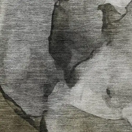 Gray And Silver Abstract Washable Indoor Outdoor Area Rug Photo 3