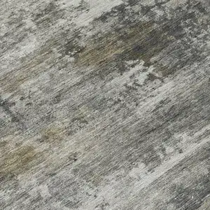 Photo of Gray And Silver Abstract Washable Indoor Outdoor Area Rug