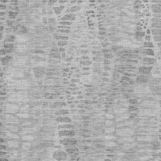 Gray And Silver Abstract Washable Indoor Outdoor Area Rug Photo 2