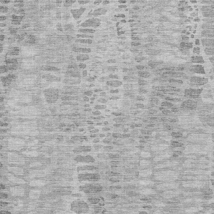 Gray And Silver Abstract Washable Indoor Outdoor Area Rug Photo 2