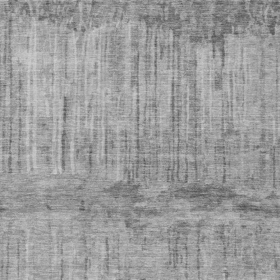 Gray And Silver Abstract Washable Indoor Outdoor Area Rug Photo 2