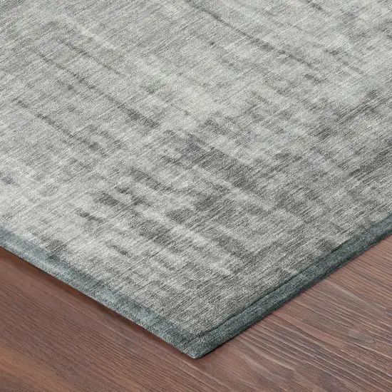 Gray And Silver Abstract Washable Indoor Outdoor Area Rug Photo 8