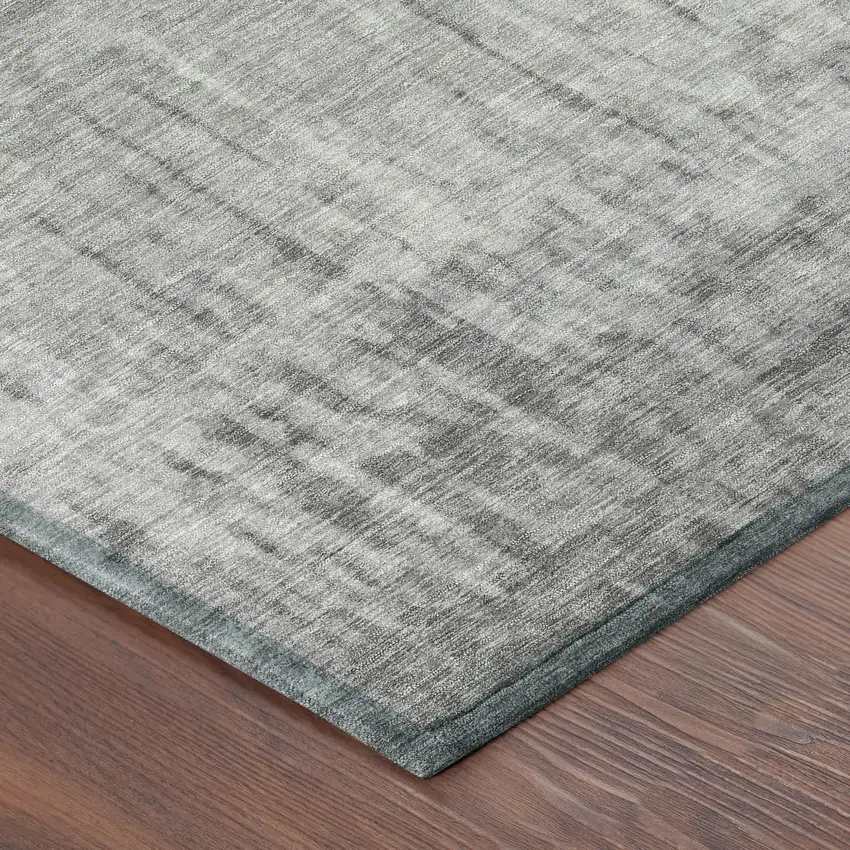 Gray And Silver Abstract Washable Indoor Outdoor Area Rug Photo 8