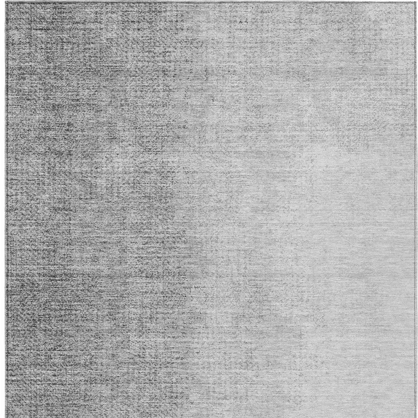 Gray And Silver Abstract Washable Indoor Outdoor Area Rug Photo 7