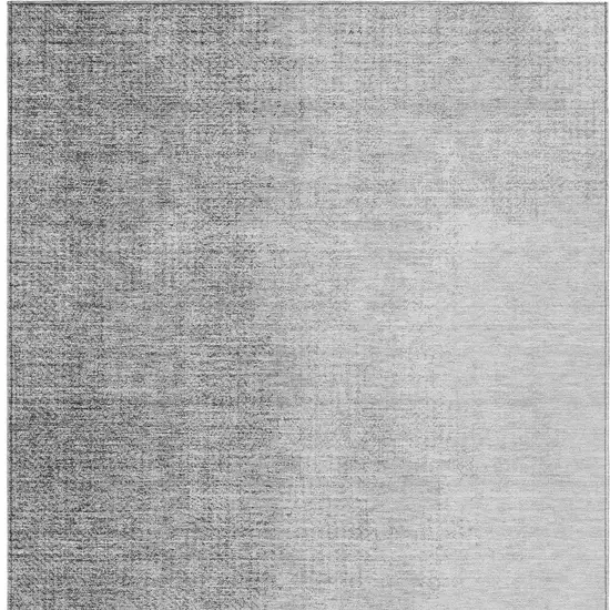 Gray And Silver Abstract Washable Indoor Outdoor Area Rug Photo 7