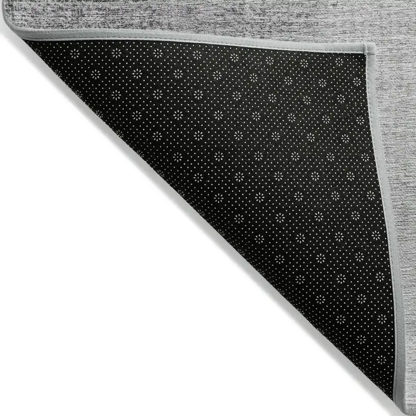 Gray And Silver Abstract Washable Indoor Outdoor Area Rug Photo 4