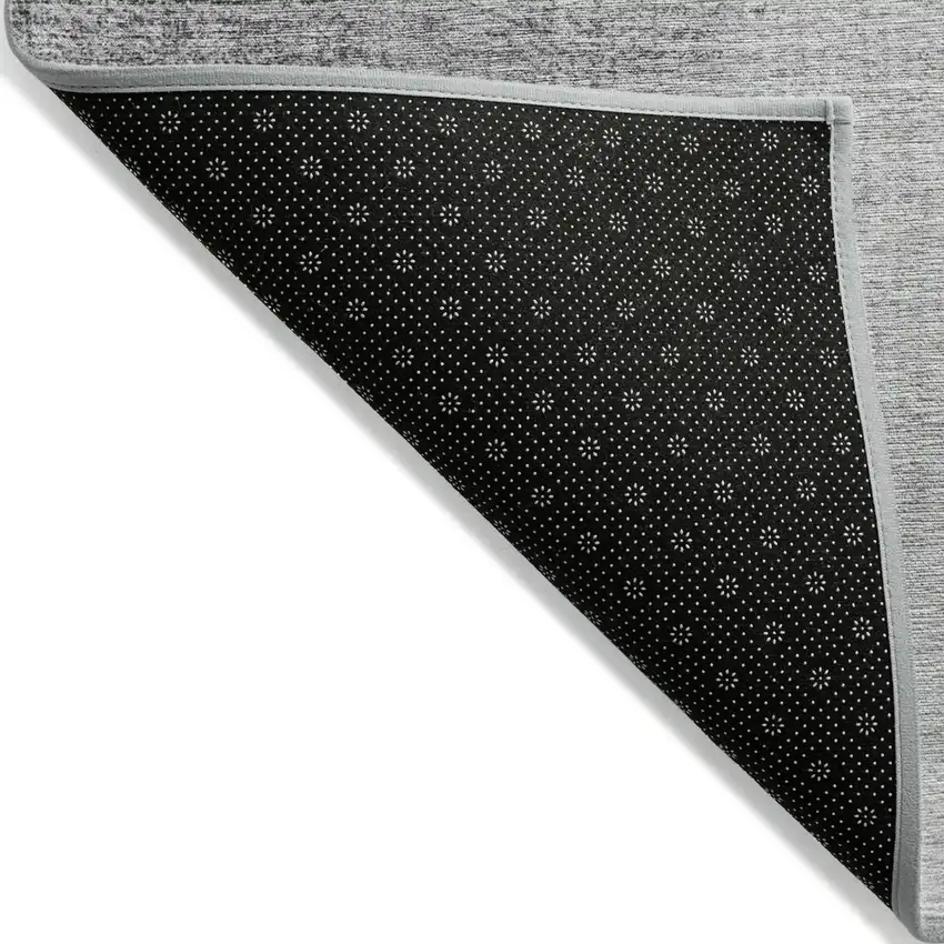 Gray And Silver Abstract Washable Indoor Outdoor Area Rug Photo 4