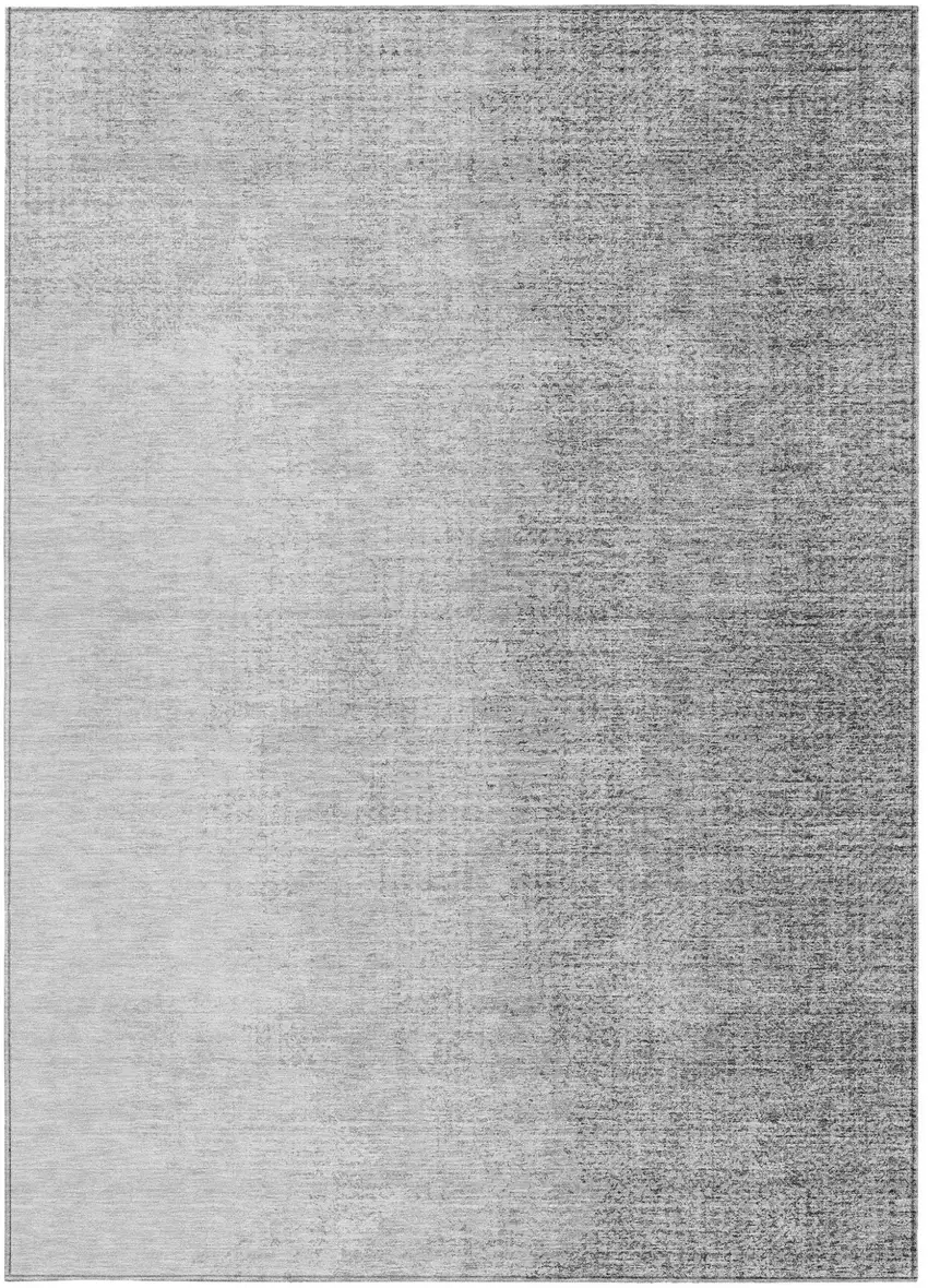 Gray And Silver Abstract Washable Indoor Outdoor Area Rug Photo 7