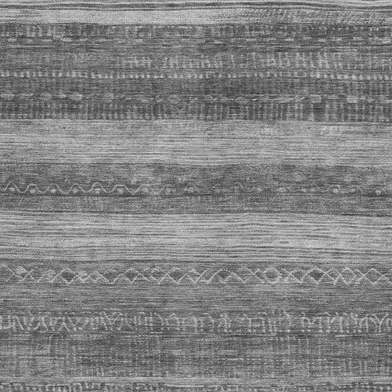 Gray And Silver Aztec Washable Indoor Outdoor Area Rug Photo 3