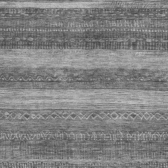 Gray And Silver Aztec Washable Indoor Outdoor Area Rug Photo 3