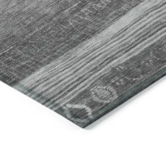 Gray And Silver Aztec Washable Indoor Outdoor Area Rug Photo 6