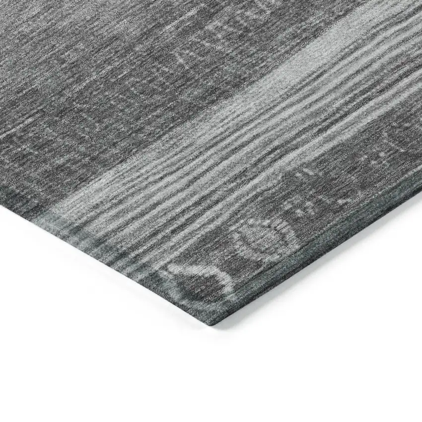 Gray And Silver Aztec Washable Indoor Outdoor Area Rug Photo 6