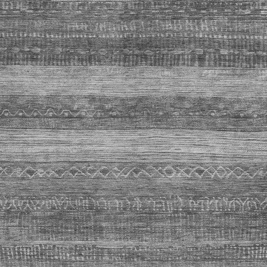 Gray And Silver Aztec Washable Indoor Outdoor Area Rug Photo 3