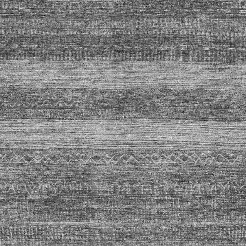 Gray And Silver Aztec Washable Indoor Outdoor Area Rug Photo 3