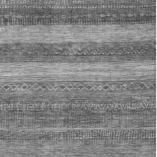 Gray And Silver Aztec Washable Indoor Outdoor Area Rug Photo 7