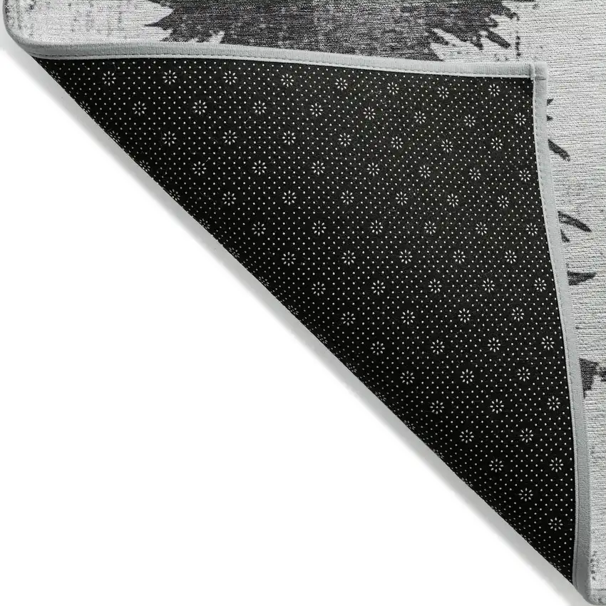 Gray And Silver Trees Washable Indoor Outdoor Area Rug Photo 6