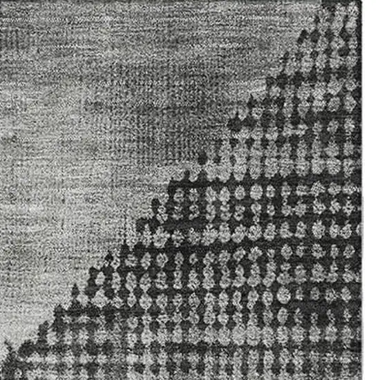 Gray And Silver Diamond Washable Area Rug With UV Protection Photo 4