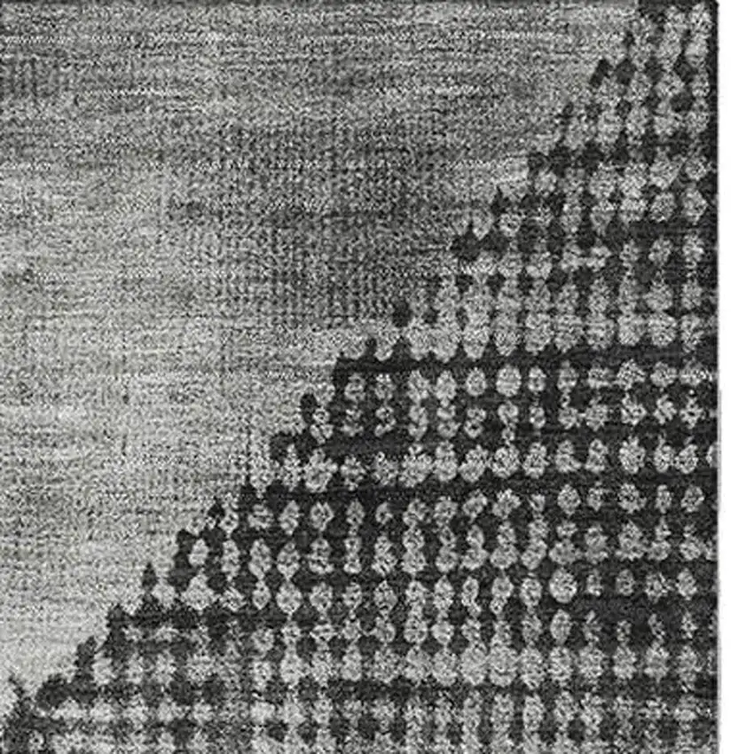 Gray And Silver Diamond Washable Area Rug With UV Protection Photo 4