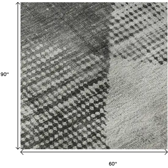 Gray And Silver Diamond Washable Area Rug With UV Protection Photo 8