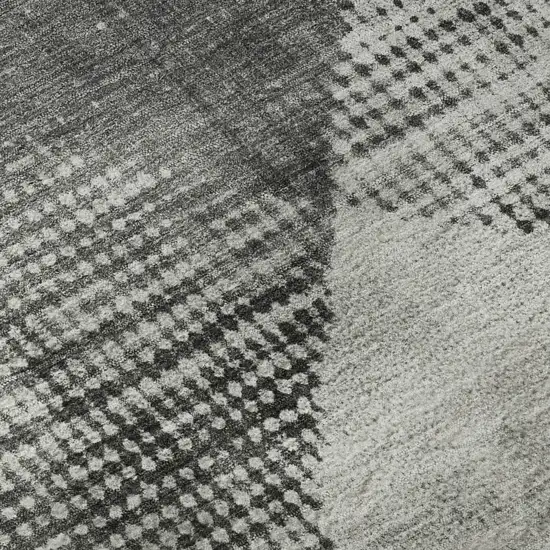 Gray And Silver Diamond Washable Area Rug With UV Protection Photo 1