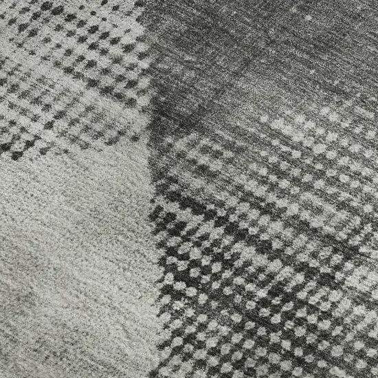 Gray And Silver Diamond Washable Area Rug With UV Protection Photo 2