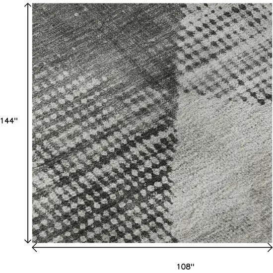 Gray And Silver Diamond Washable Area Rug With UV Protection Photo 9