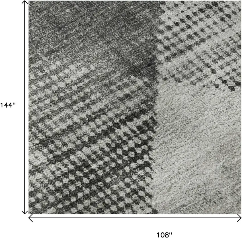 Gray And Silver Diamond Washable Area Rug With UV Protection Photo 9