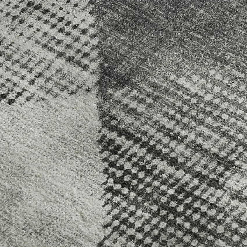 Gray And Silver Diamond Washable Area Rug With UV Protection Photo 2