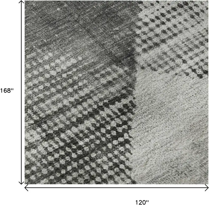 Gray And Silver Diamond Washable Area Rug With UV Protection Photo 9