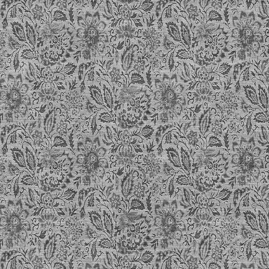 Gray And Silver Floral Washable Area Rug With UV Protection Photo 2