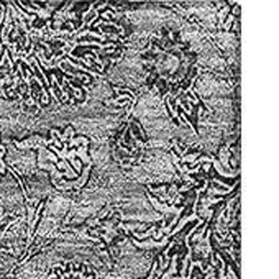 Gray And Silver Floral Washable Area Rug With UV Protection Photo 4