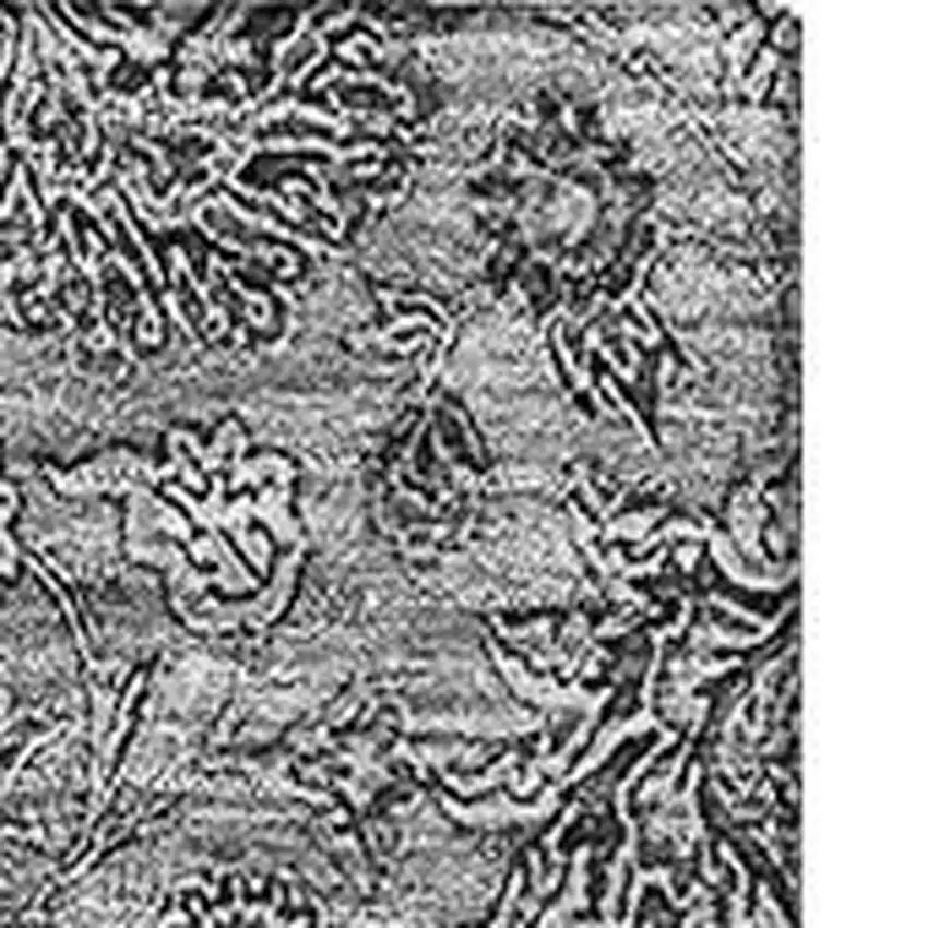 Gray And Silver Floral Washable Area Rug With UV Protection Photo 4