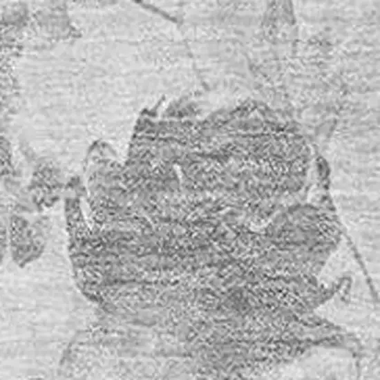 Gray And Silver Floral Washable Area Rug With UV Protection Photo 5