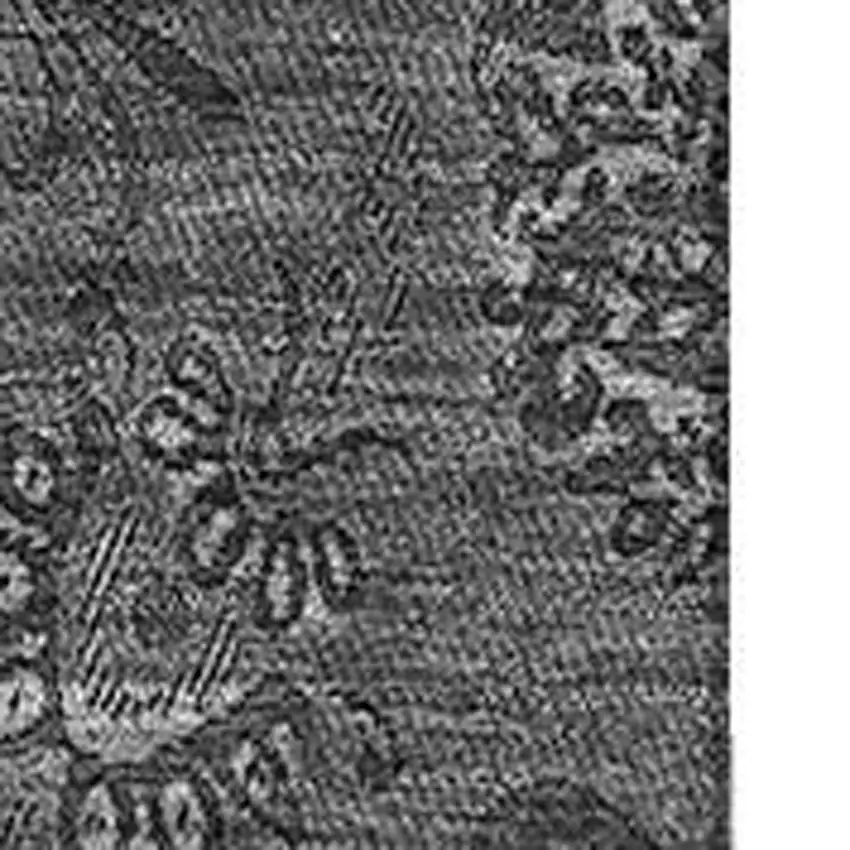 Gray And Silver Floral Washable Area Rug With UV Protection Photo 3