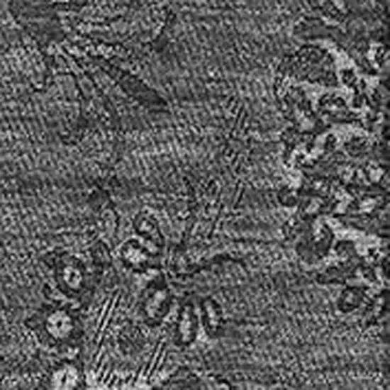 Gray And Silver Floral Washable Area Rug With UV Protection Photo 3