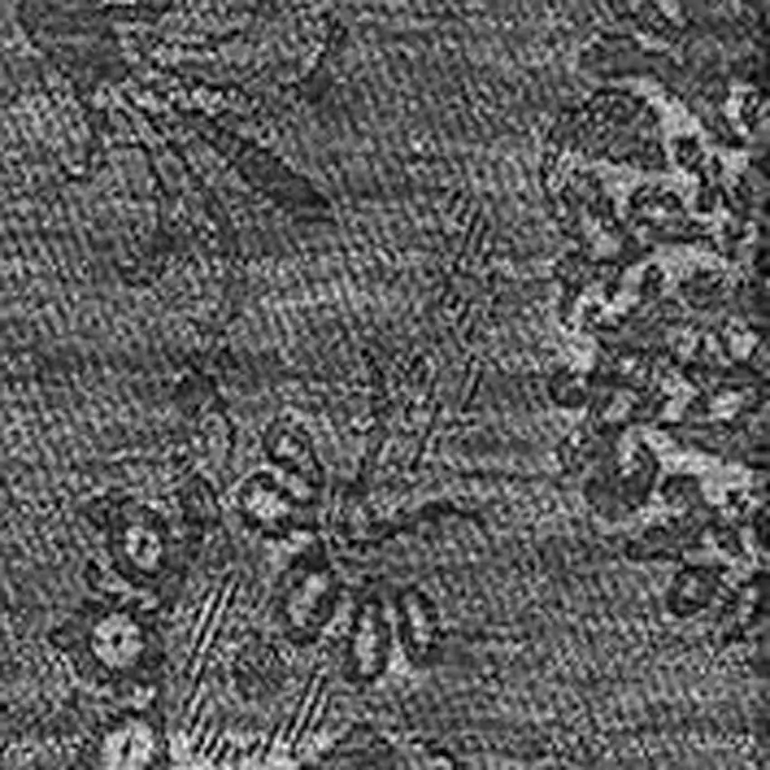 Gray And Silver Floral Washable Area Rug With UV Protection Photo 3