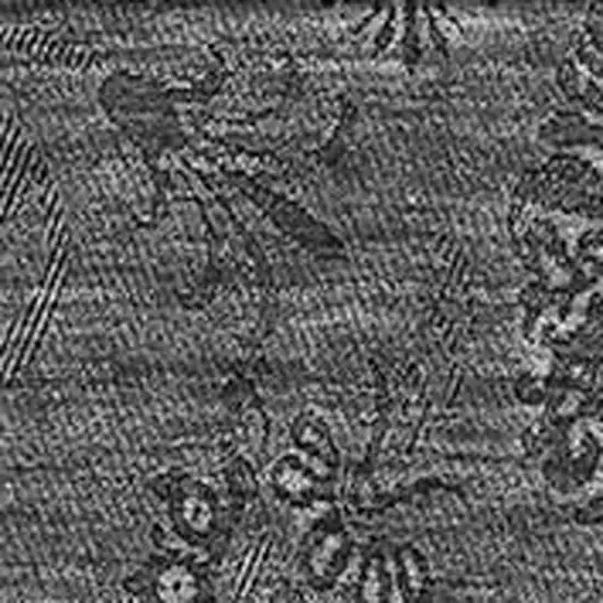 Gray And Silver Floral Washable Area Rug With UV Protection Photo 3