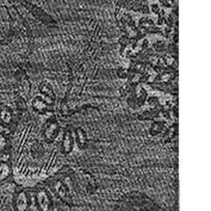 Gray And Silver Floral Washable Area Rug With UV Protection Photo 3