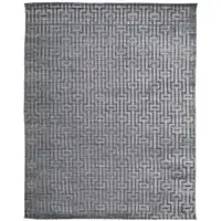 Photo of Gray And Silver Geometric Hand Woven Area Rug