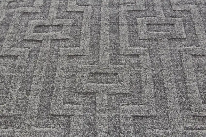 Gray And Silver Geometric Hand Woven Area Rug Photo 5