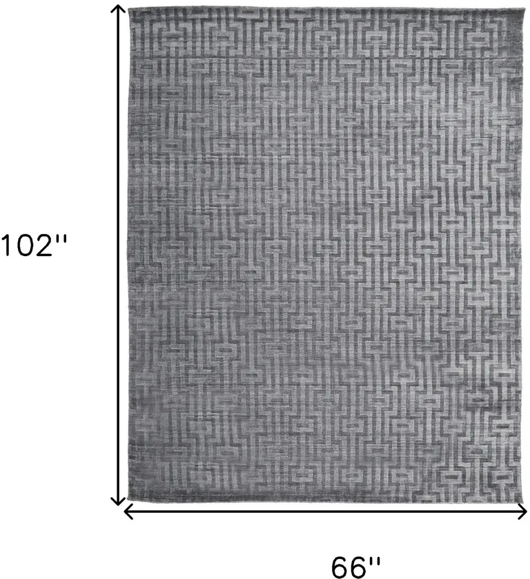 Gray And Silver Geometric Hand Woven Area Rug Photo 5