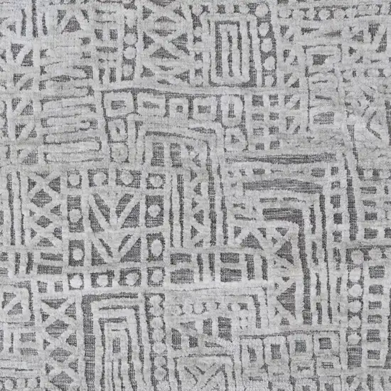 Gray And Silver Geometric Stain Resistant Area Rug Photo 4