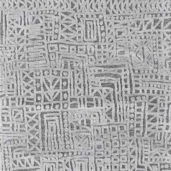 Gray And Silver Geometric Stain Resistant Area Rug Photo 5