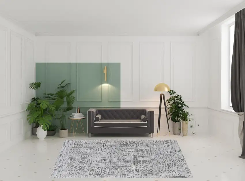 Gray And Silver Geometric Stain Resistant Area Rug Photo 2