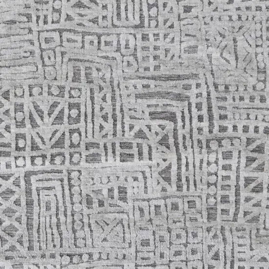 Gray And Silver Geometric Stain Resistant Area Rug Photo 6