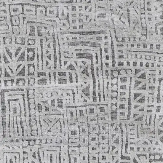 Gray And Silver Geometric Stain Resistant Area Rug Photo 3