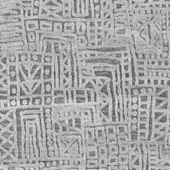 Gray And Silver Geometric Stain Resistant Area Rug Photo 7