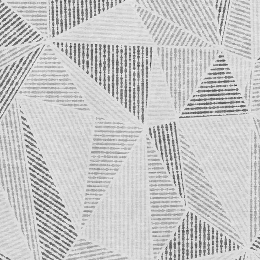 Gray And Silver Geometric Washable Area Rug With UV Protection Photo 3