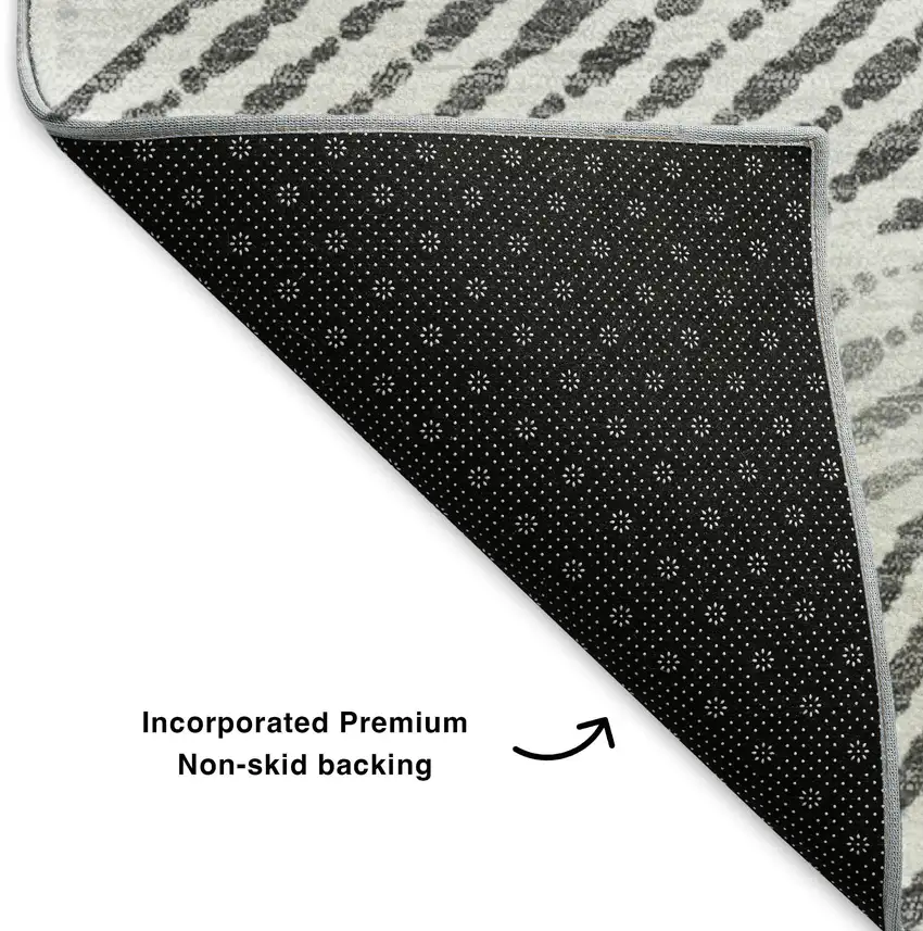 Gray And Silver Geometric Washable Area Rug With UV Protection Photo 7