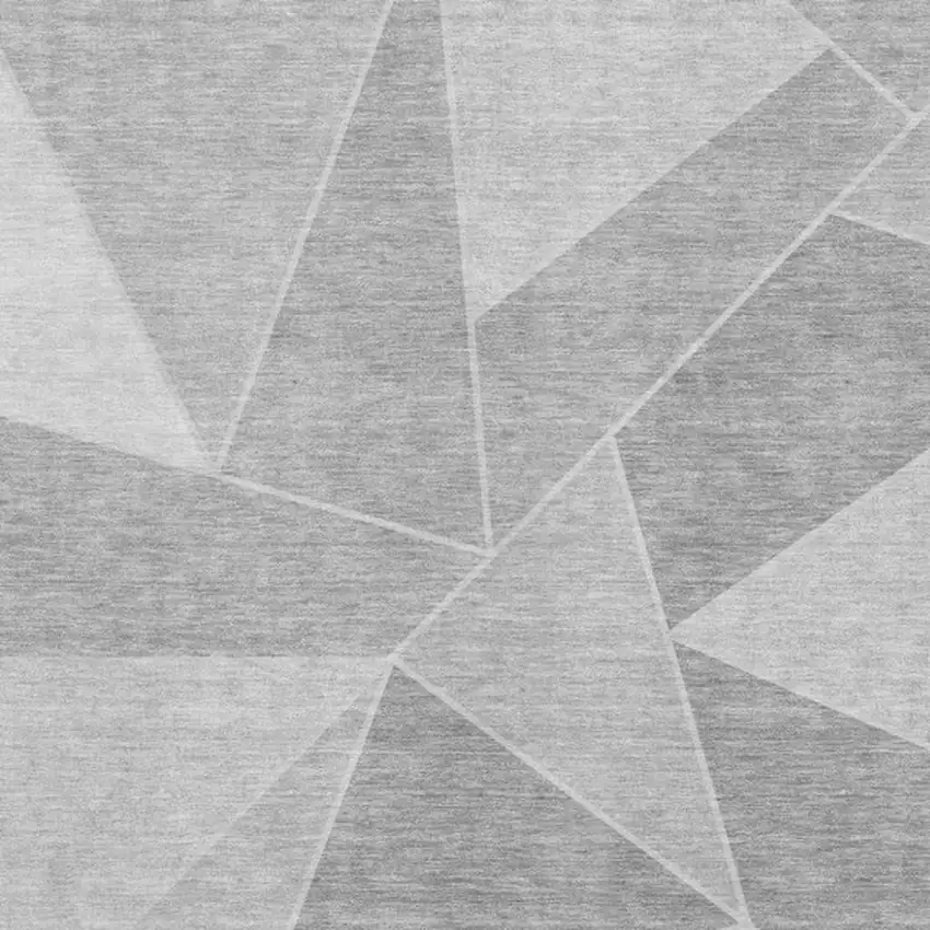 Gray And Silver Geometric Washable Area Rug With UV Protection Photo 2